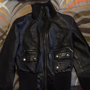 Black leather jacket